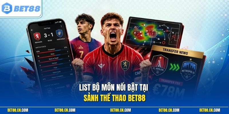 Các bộ môn nổi bật tại sảnh thể thao Bet88
