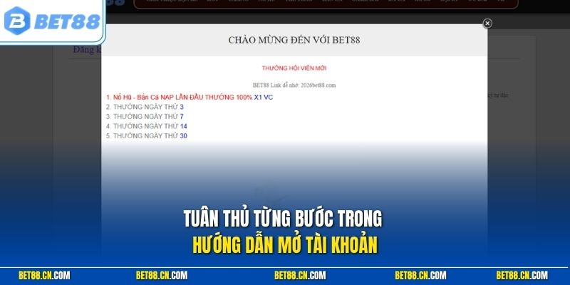 Các bước đăng ký Bet88